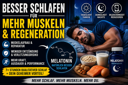 Wie du weißt, ist erholsamer und qualitativ hochwertiger Schlaf entscheidend für Muskelregeneration und Muskelaufbau.